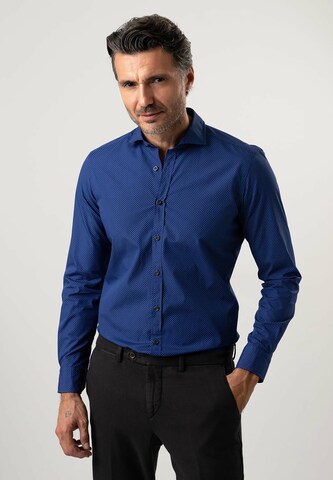 Black Label Shirt Regular fit Zakelijk overhemd 'PRINT' in Blauw: voorkant