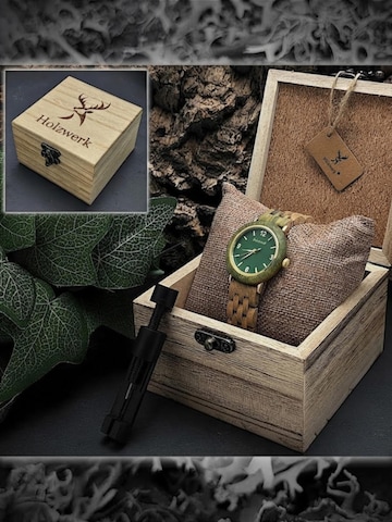 Holzwerk - Reloj analógico 'USLAR' en verde