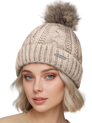 Neverless Beanie '1980' in Beige: front