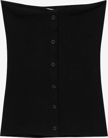 Pull&BearTop - crna boja: prednji dio