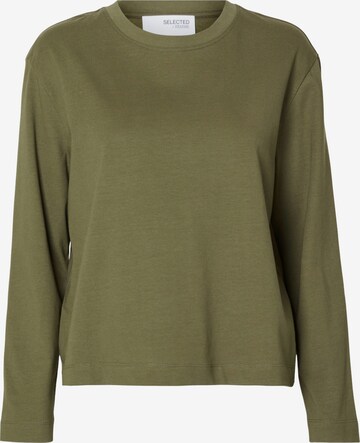 SELECTED FEMME Shirt 'ESSENTIAL' in Green: front