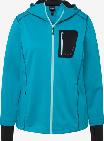 Ulla Popken Zip-Up Hoodie in Blue: front