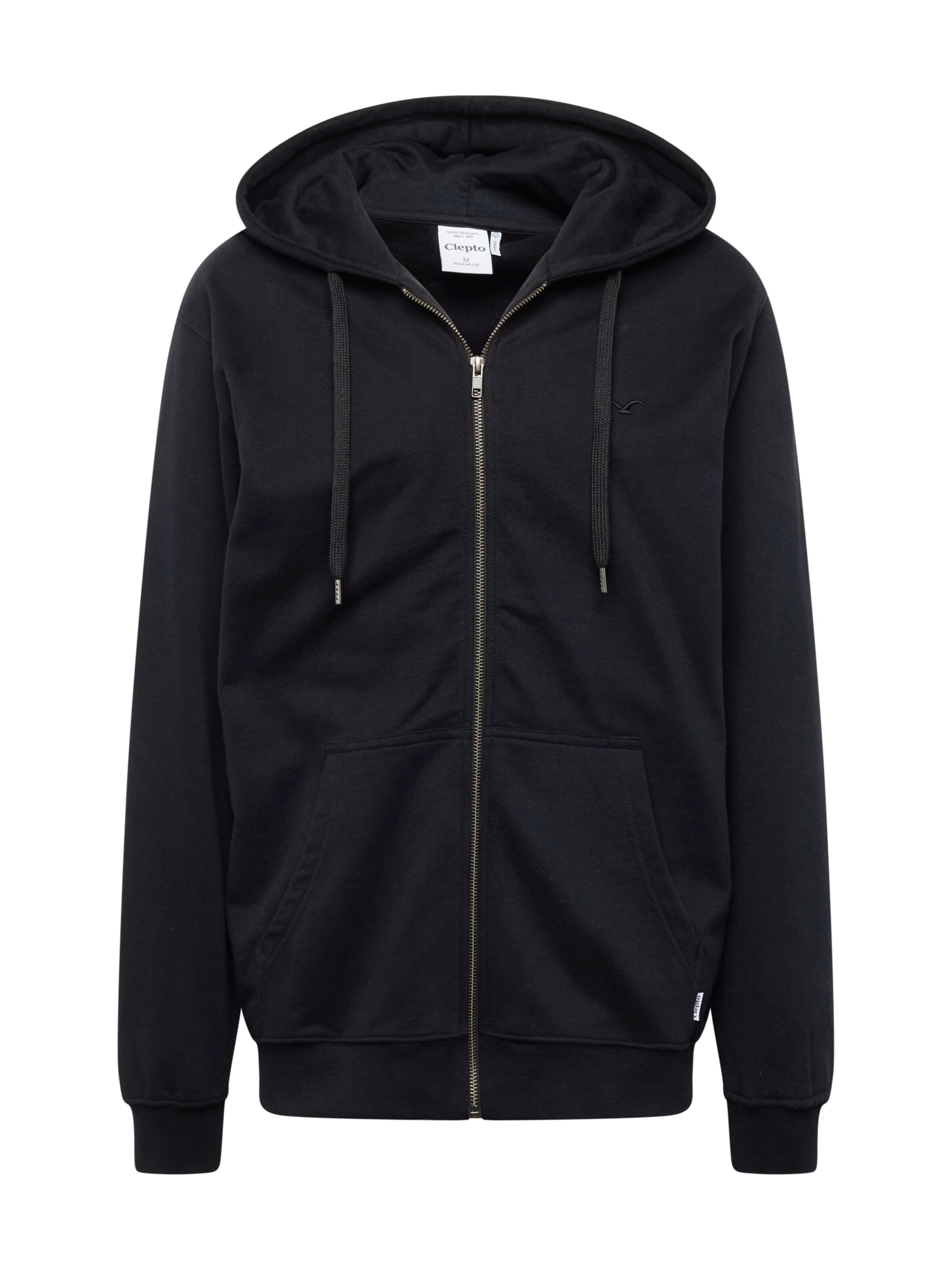 Cleptomanicx Zip-Up Hoodie 'Ligull' in Black: front
