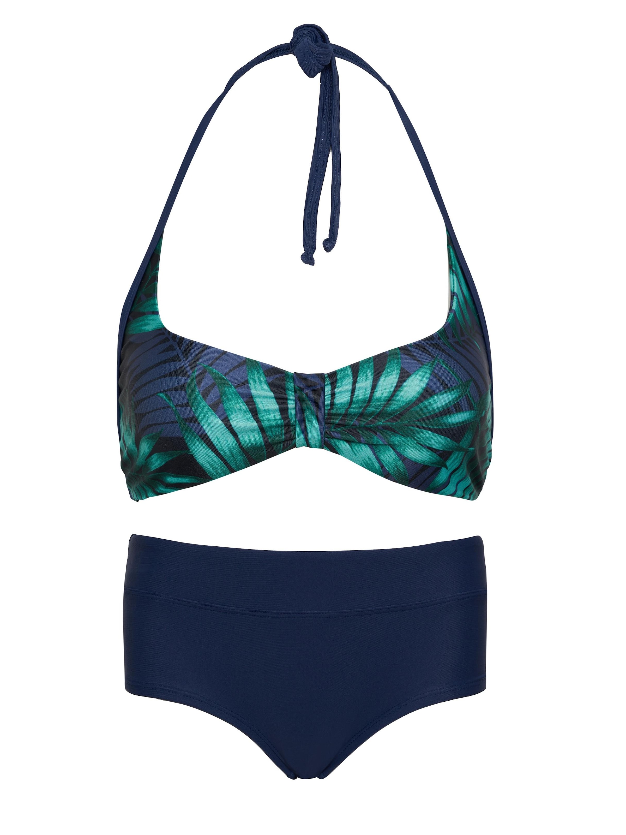 La V Triangel Bikini in Blauw: voorkant