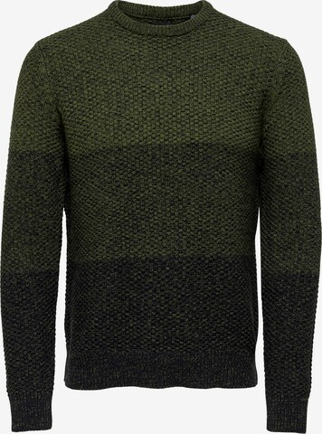 Only & Sons Sweater 'Tuck' in Green: front