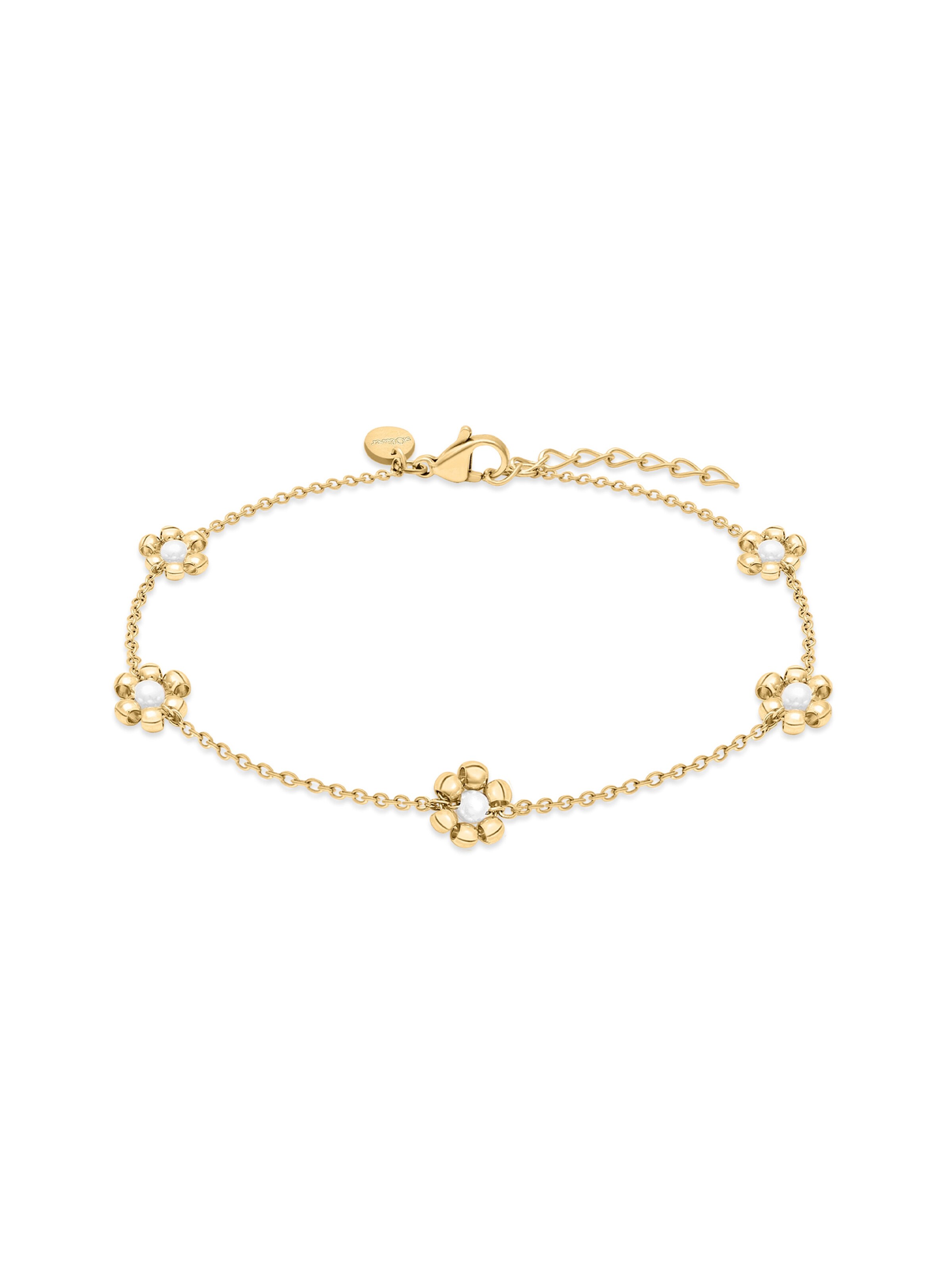 s.Oliver Fußschmuck 'Perlenblume' in Gold: Vorderseite