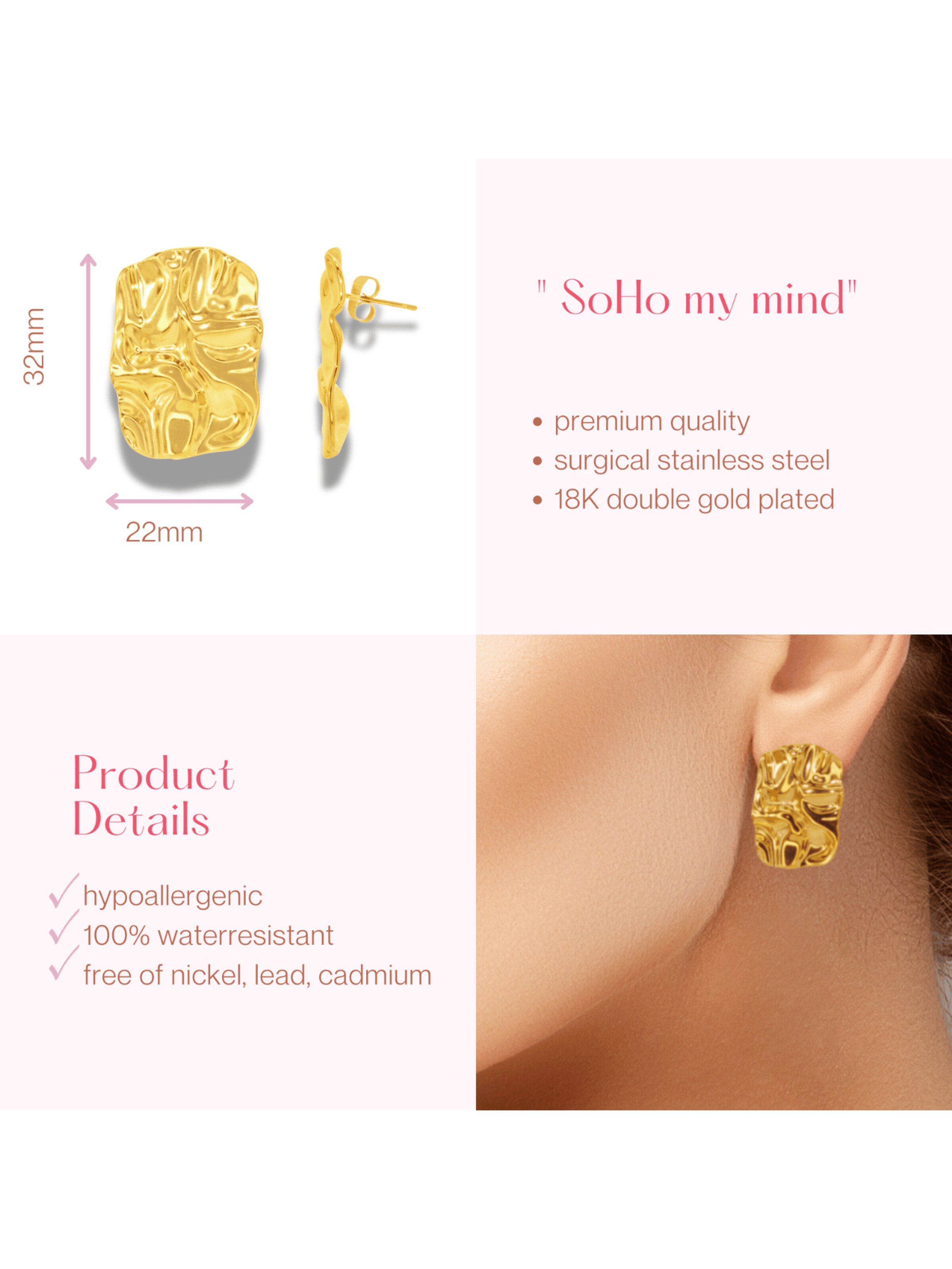 ARS-ARGENTI Earrings 'SOHO MY MIND' in Gold