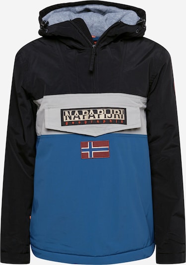 NAPAPIJRI Veste mi-saison 'Rainforest' en bleu / bleu marine / greige / rouge / blanc, Vue avec produit