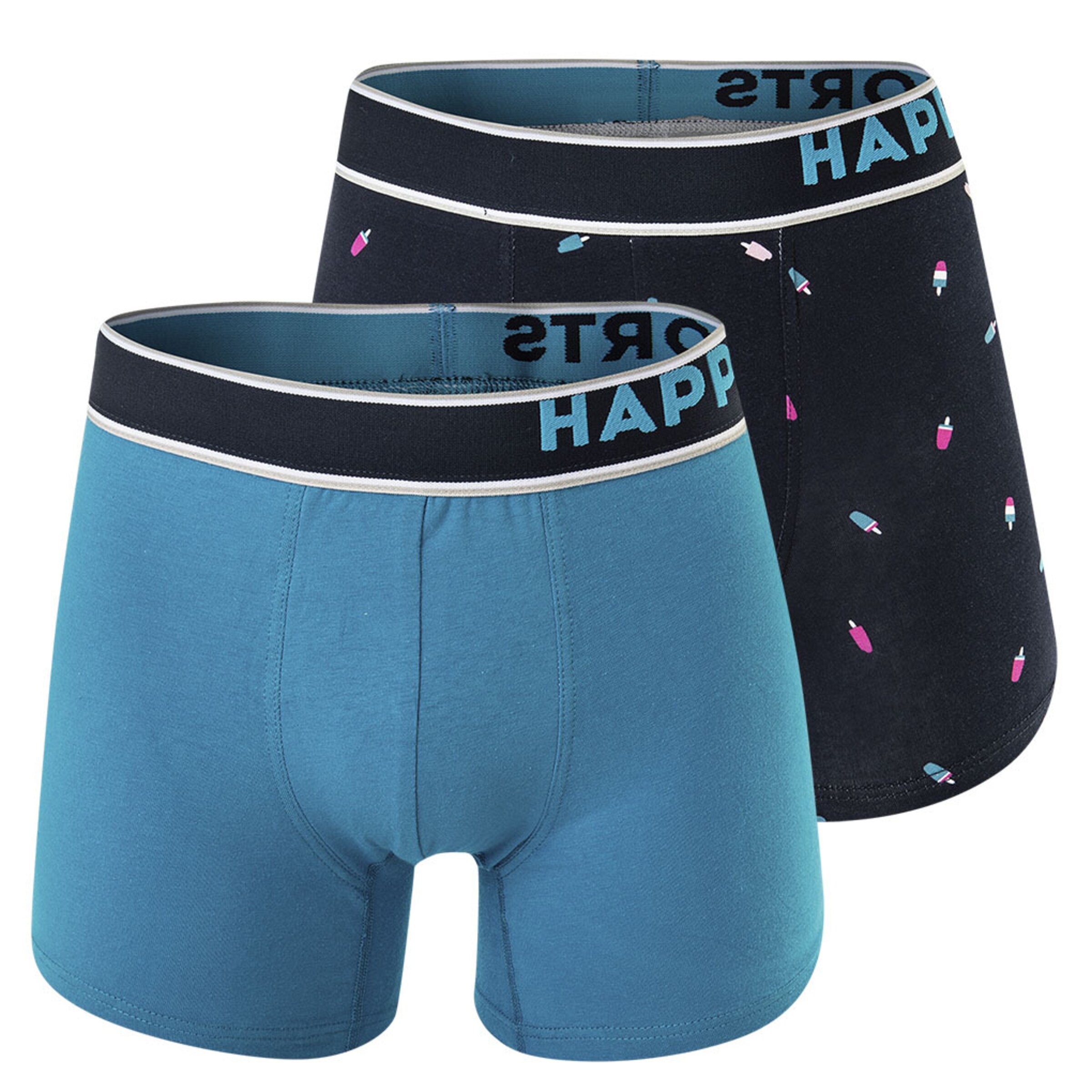 Happy Shorts Boxershorts in Blau: Vorderseite