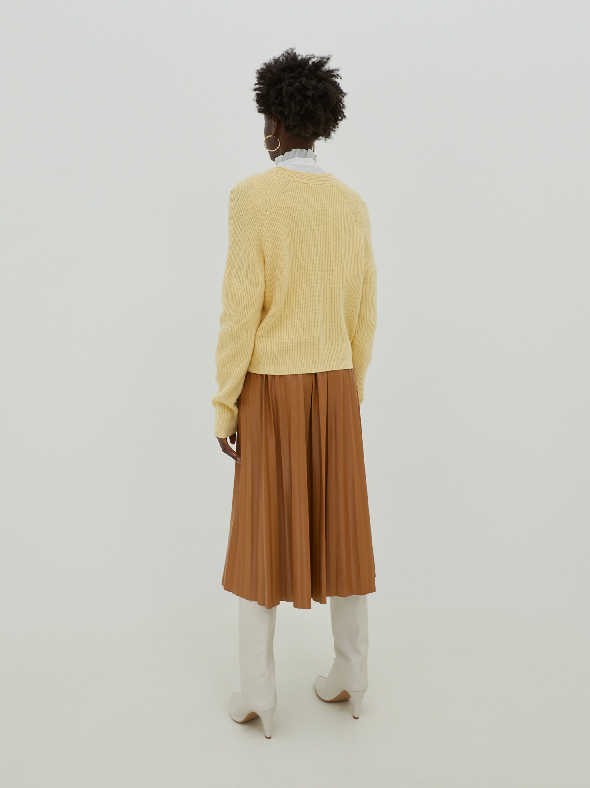 EDITED Producten Gebreid vest 'Nanja' Lichtgeel