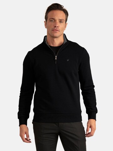 WilliotSweater majica 'Diagonales ' - crna boja: prednji dio