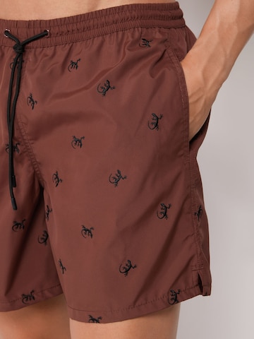 CALZEDONIA Regular Board Shorts in Brown