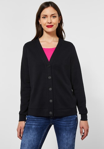 STREET ONE Knit Cardigan in Black: front