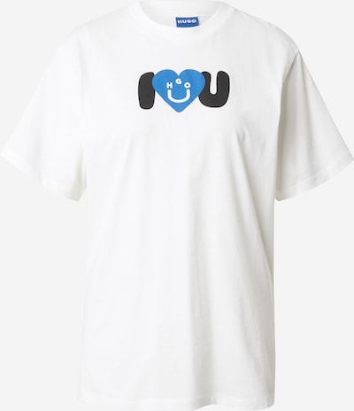 Marškinėliai iš HUGO, spalva – šviesiai mėlyna / juoda / balta, Prekių apžvalga