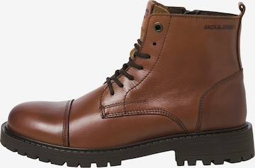 JACK & JONES Lace-Up Boots in Brown: front