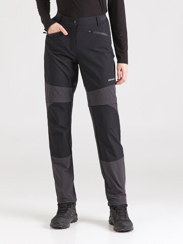 Regular Pantalon outdoor 'BRADLEY' ICEPEAK en noir : devant