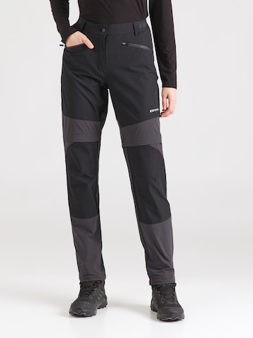 ICEPEAK Normalny krój Spodnie outdoor 'BRADLEY' w kolorze czarny: przód