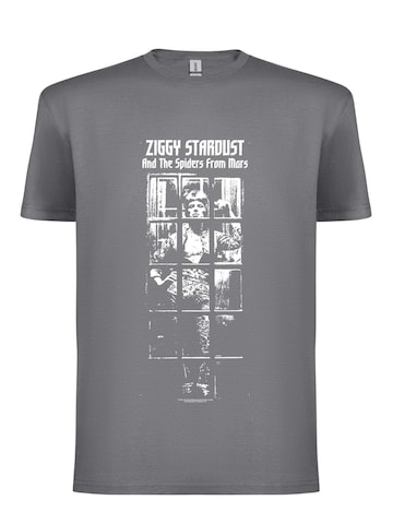 Rockshirts Shirt 'David Bowie Ziggy Stardust bw   T-Shirt' in Grey: front