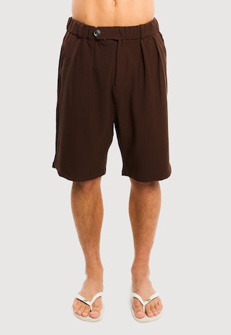 Another Cotton Lab Regular Broek 'Ragazzi' in Bruin: voorkant
