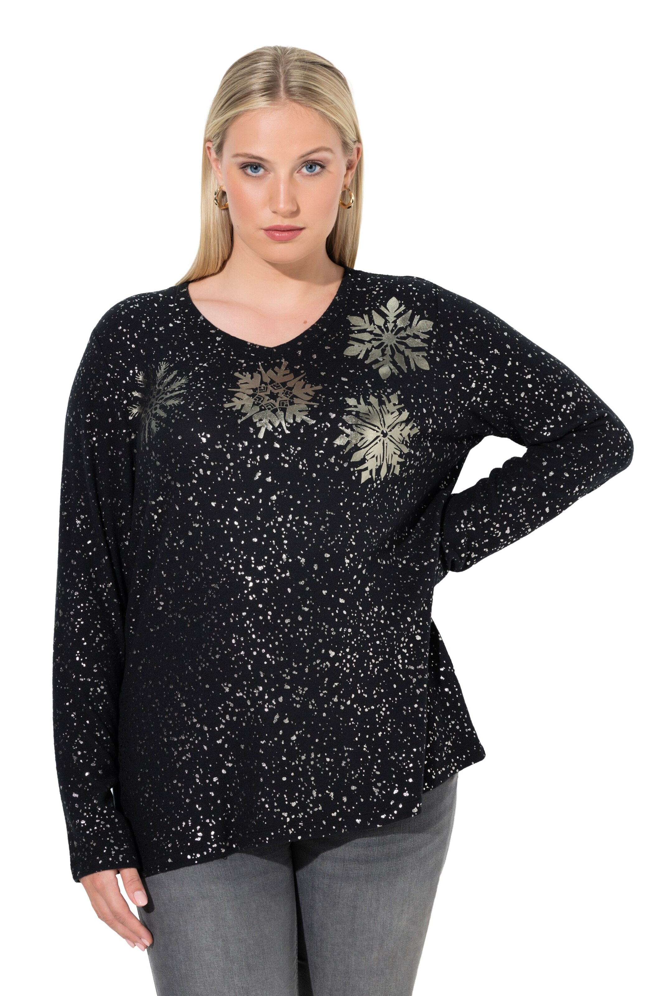 Ulla Popken Sweatshirt in Black: front