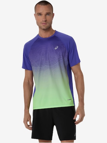 ASICS Shirt 'ASICS Road Fade SS Top' in Blauw: voorkant