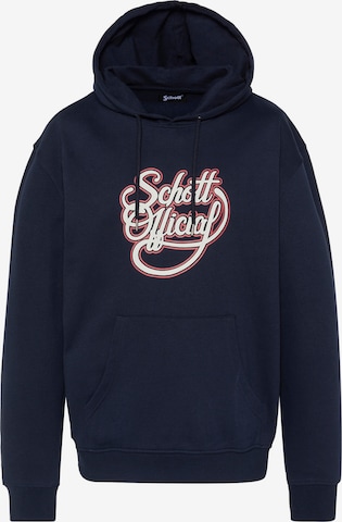 Sweat-shirt Schott NYC en bleu : devant