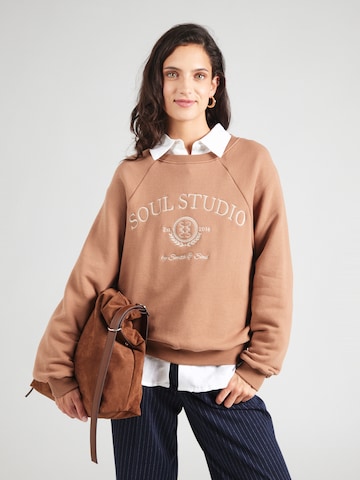 Sweat-shirt Smith&Soul en marron : devant