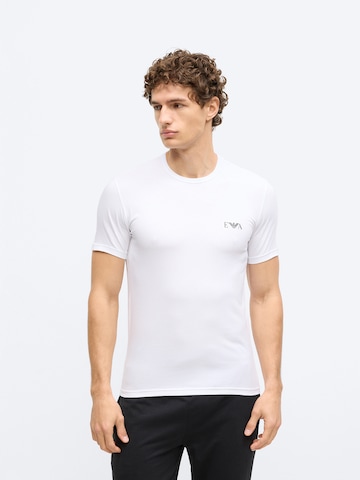 Emporio Armani - Camiseta térmica en beige: frente