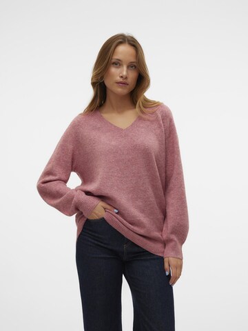 Pull-over 'LEAF' VERO MODA en rouge : devant