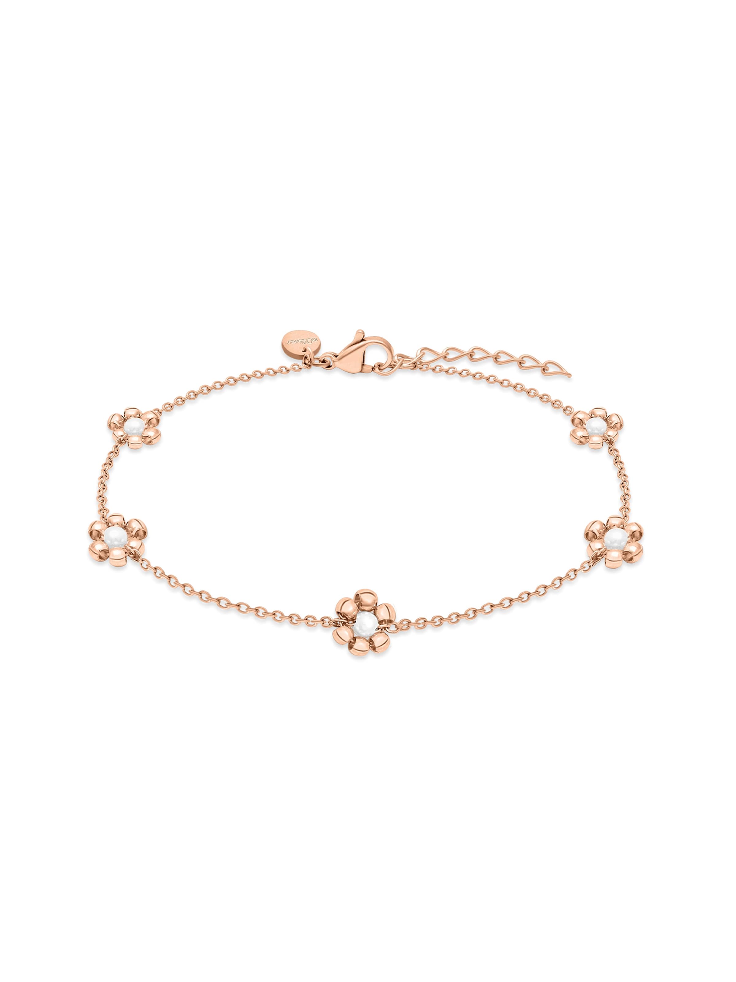 s.Oliver Foot Jewelry 'Perlenblume' in Gold: front