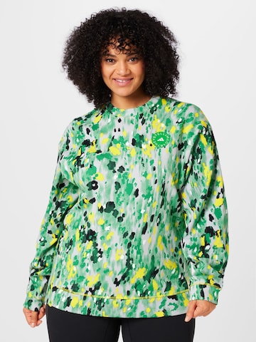 ADIDAS BY STELLA MCCARTNEY Sports sweatshirt 'Floral Print ' in Green: front