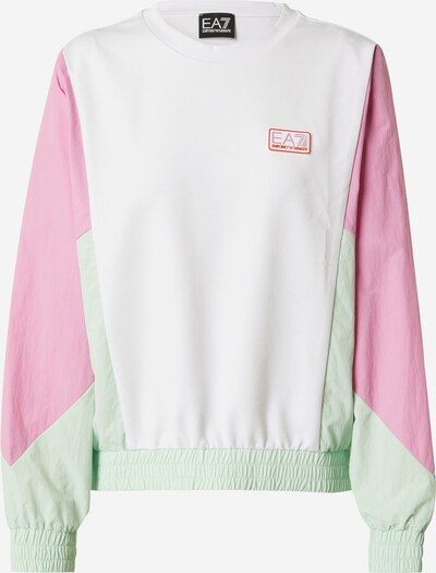 EA7 Emporio Armani Sportsweatshirt in pastellgrün / hellpink / weiß, Produktansicht