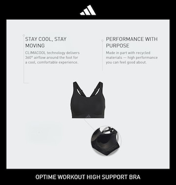 ADIDAS PERFORMANCE Bustier Sport-BH 'Optime' in Schwarz