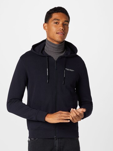 ARMANI EXCHANGE - Sudadera con cremallera en azul: frente
