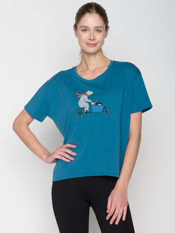 GREENBOMB Shirt 'Bike Cargo Family' in Blauw: voorkant