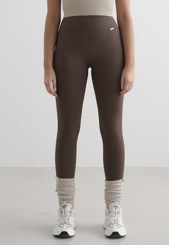 Skinny Pantalon de sport Aim'n en marron