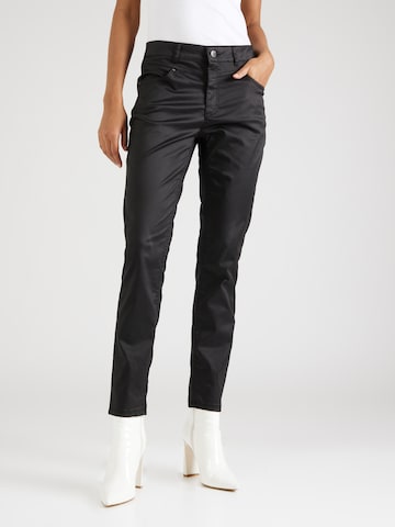 MORE & MORE Slimfit Jeans i svart: framsida