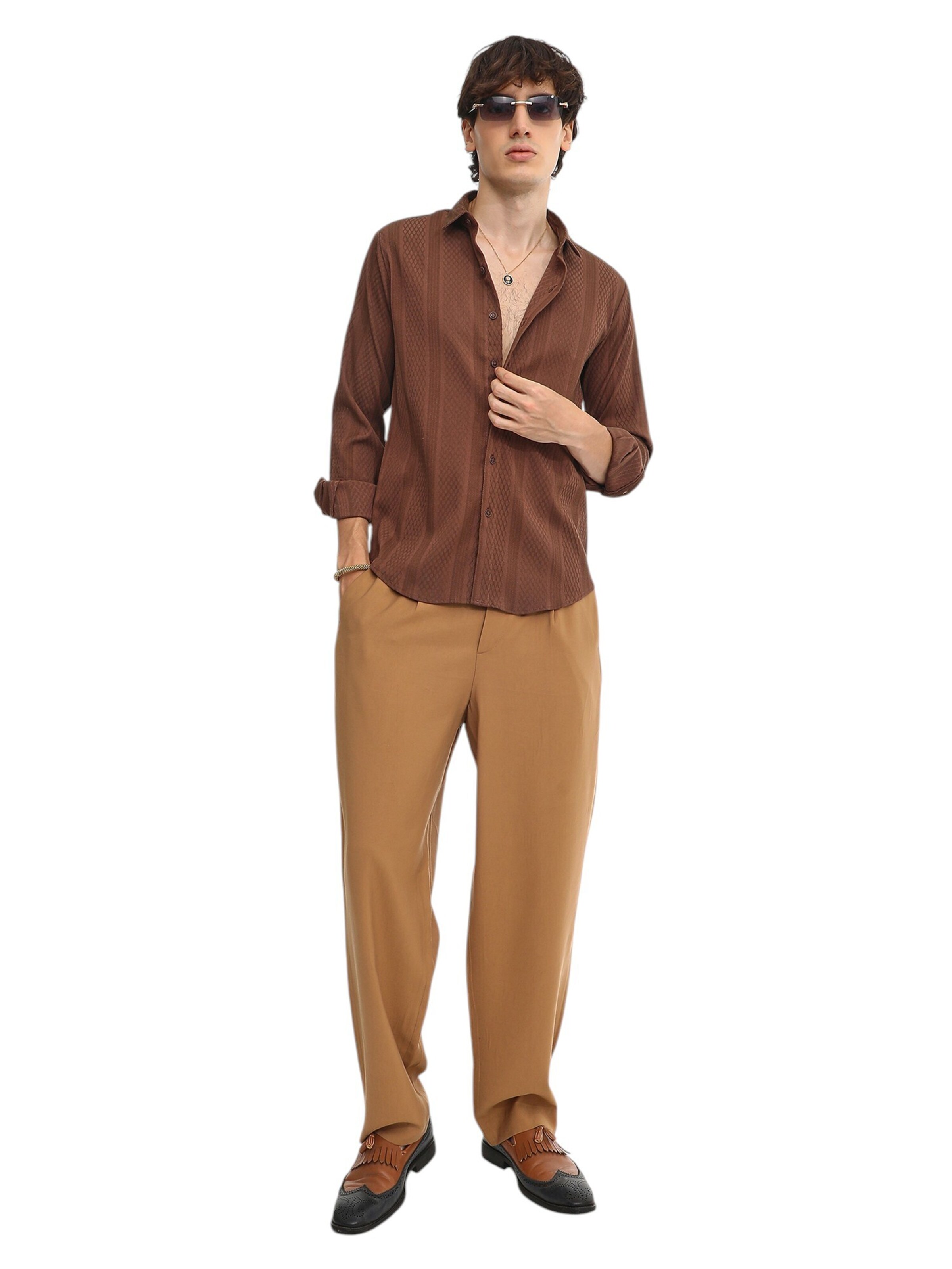 Regular fit Camicia 'Tarah' di Campus Sutra in marrone