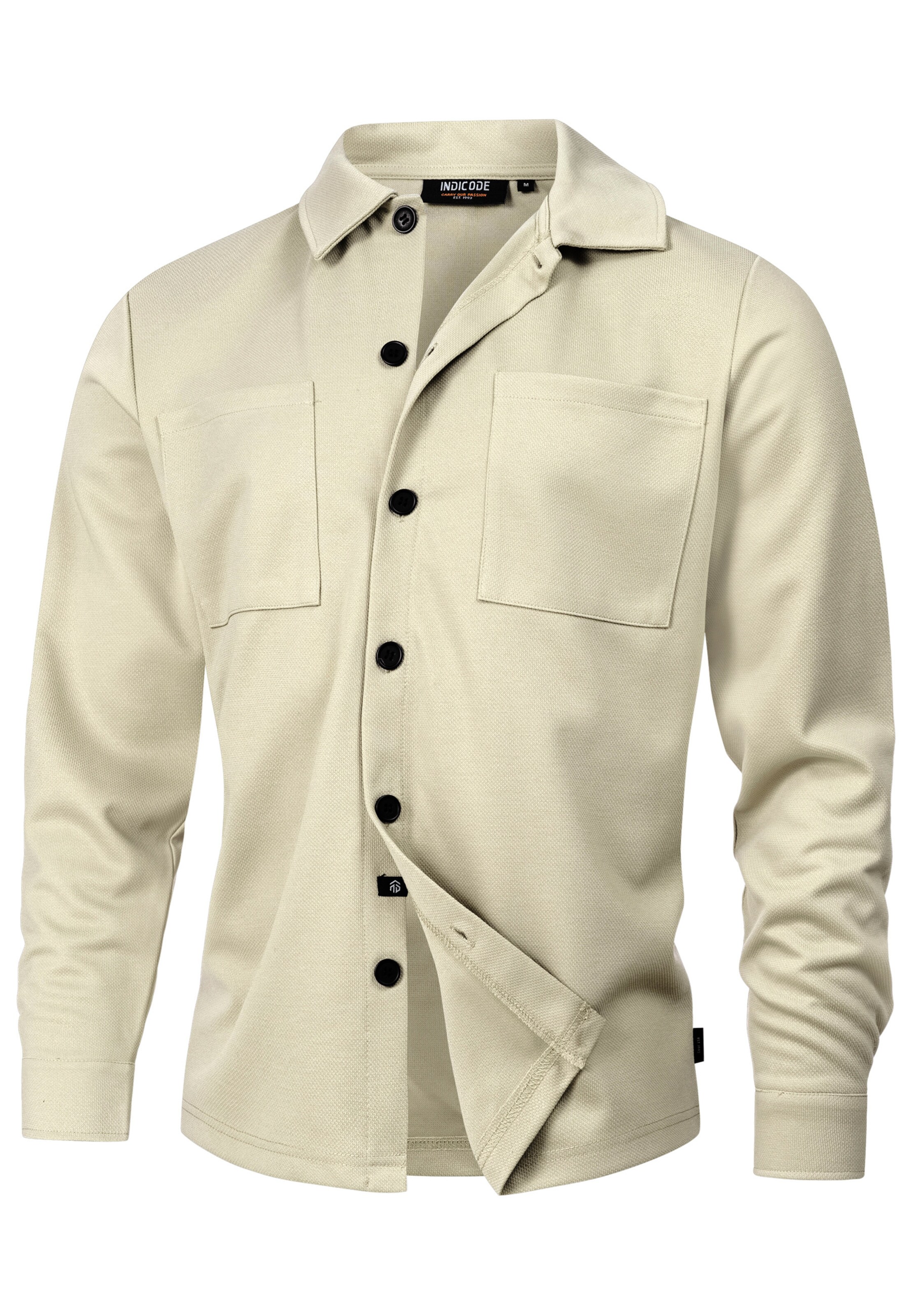 INDICODE JEANS Regular fit Overhemd 'Yuno' in Beige: voorkant