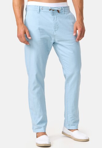 INDICODE JEANS Regular Chino trousers 'Veneto' in Blue: front