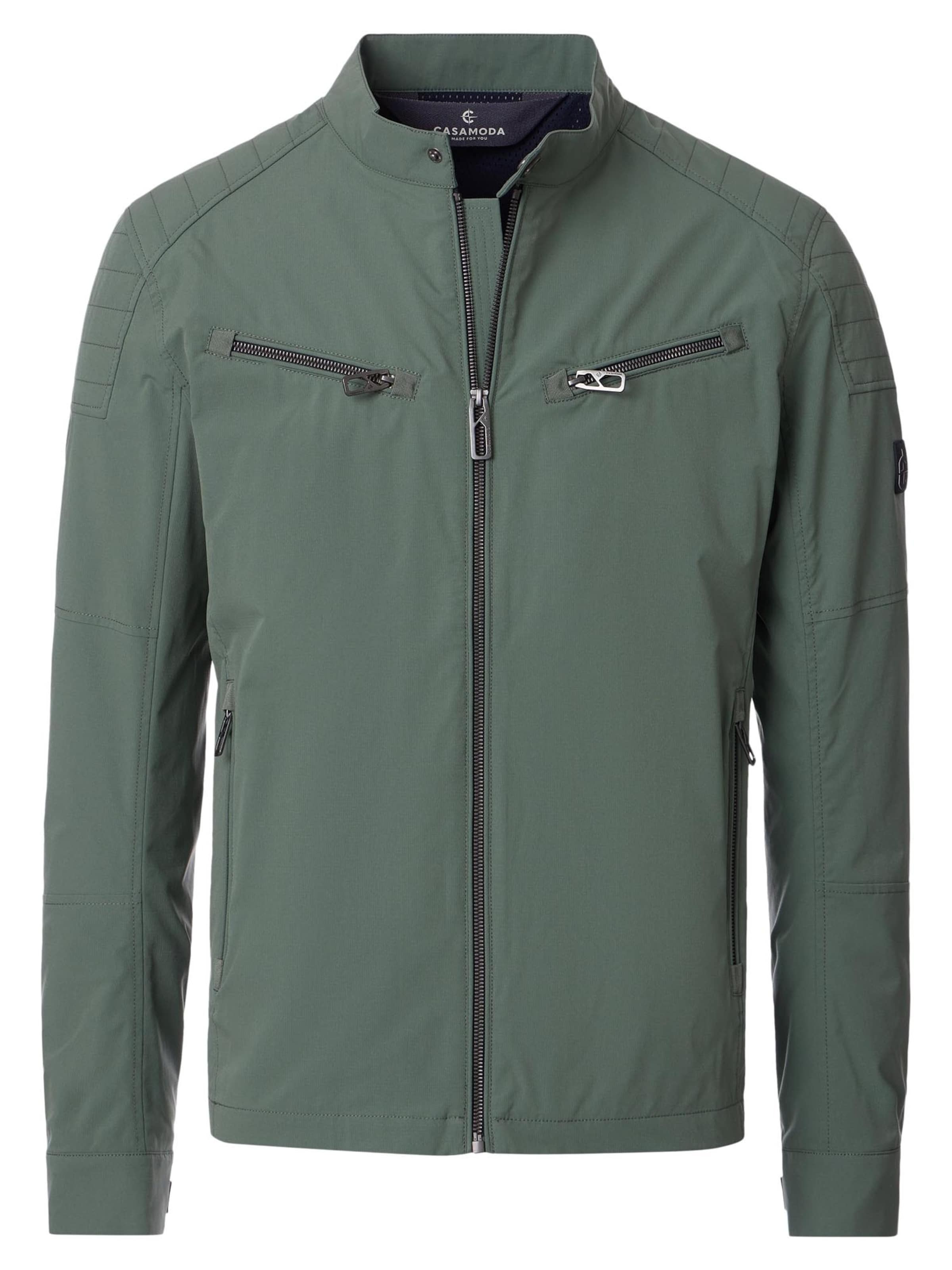 CASAMODA Between-Season Jacket 'Basic' in Green: front