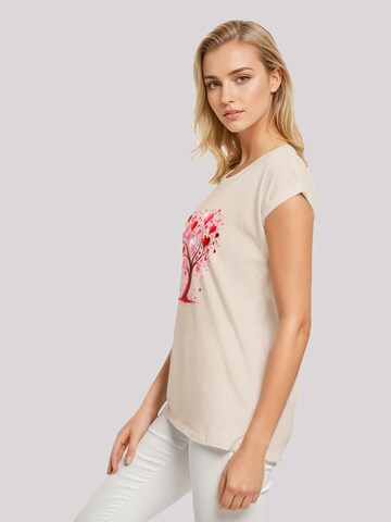 F4NT4STIC Shirt 'Herz Baum Aquarell Druck' in Beige