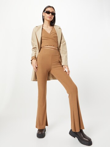 Urban Classics Flared Trousers in Brown