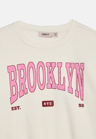 ONLY GIRLS Sweatshirt 'KOGMALENE' in Wit: voorkant