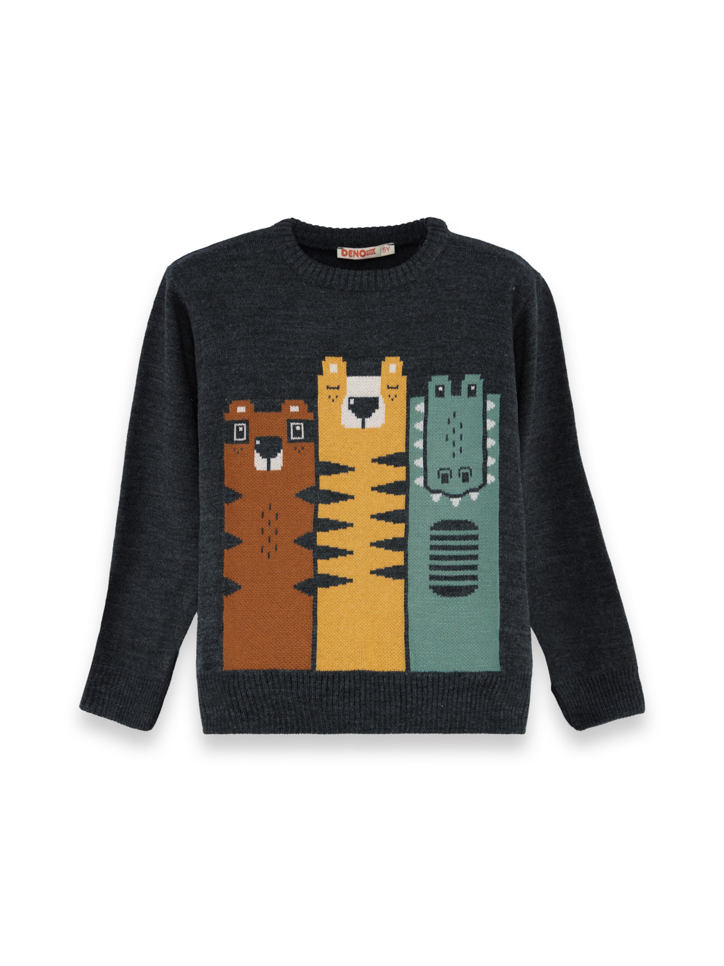 Denokids Trui ' CFF-25S1-055 ' in Grijs: voorkant
