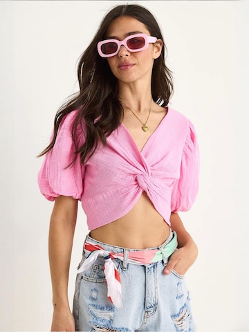 Camicia da donna di Bianco Lucci in rosa: frontale