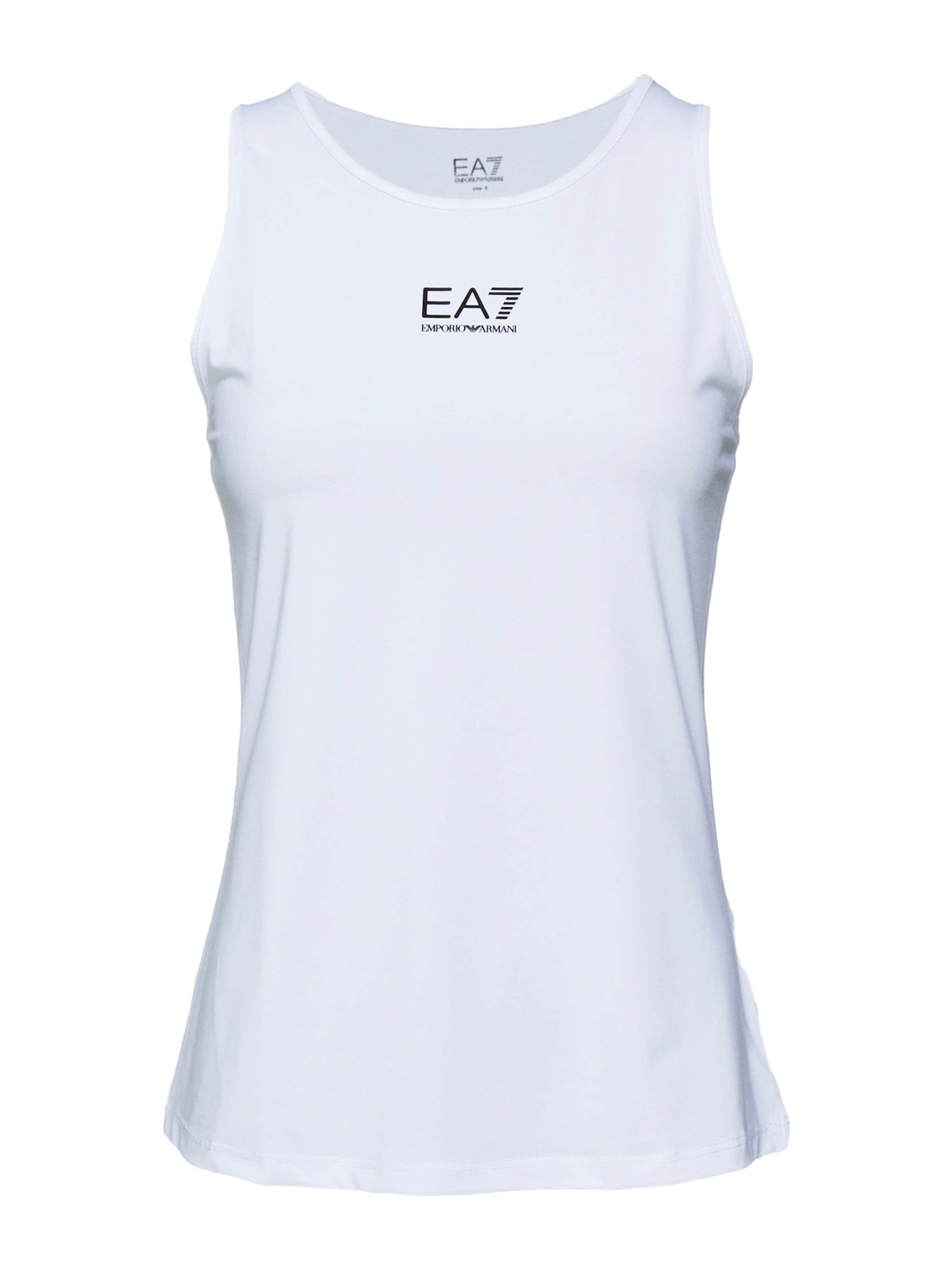 Top de la EA7 Emporio Armani pe alb: față