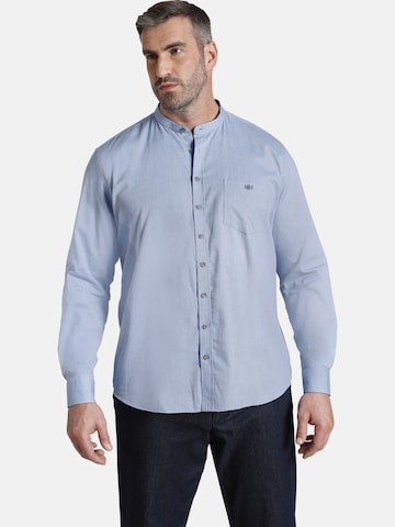 Charles Colby Comfort fit Overhemd 'Earl Alec' in Blauw: voorkant