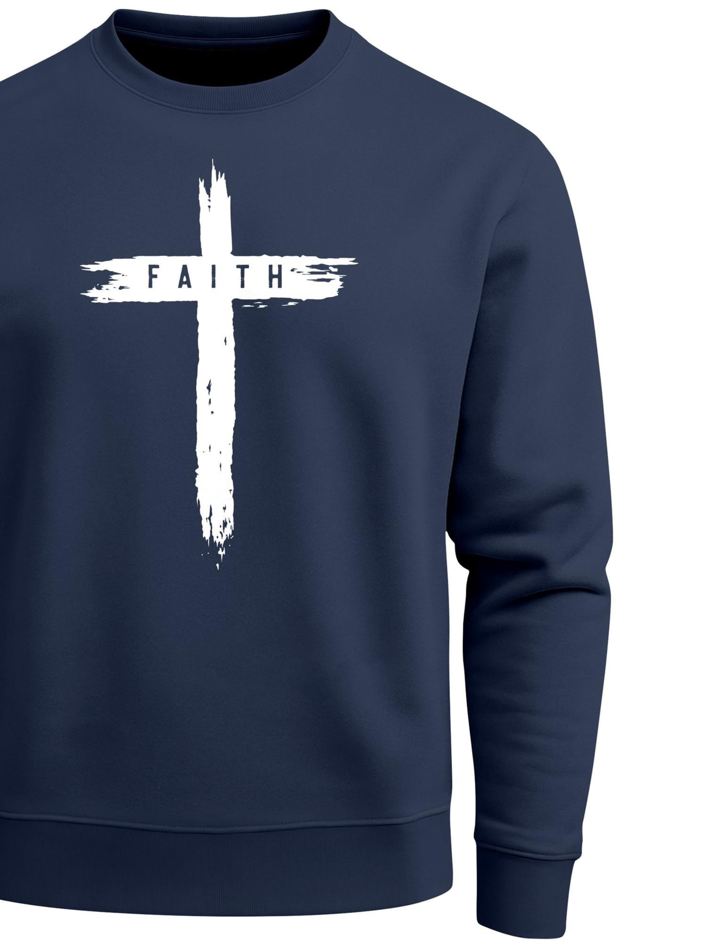 Neverless Sweatshirt 'Faith'‌‌‌‌‌‌‌ in Blau