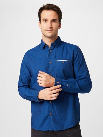 TOM TAILOR Regular fit Button Up Shirt in Blue: front